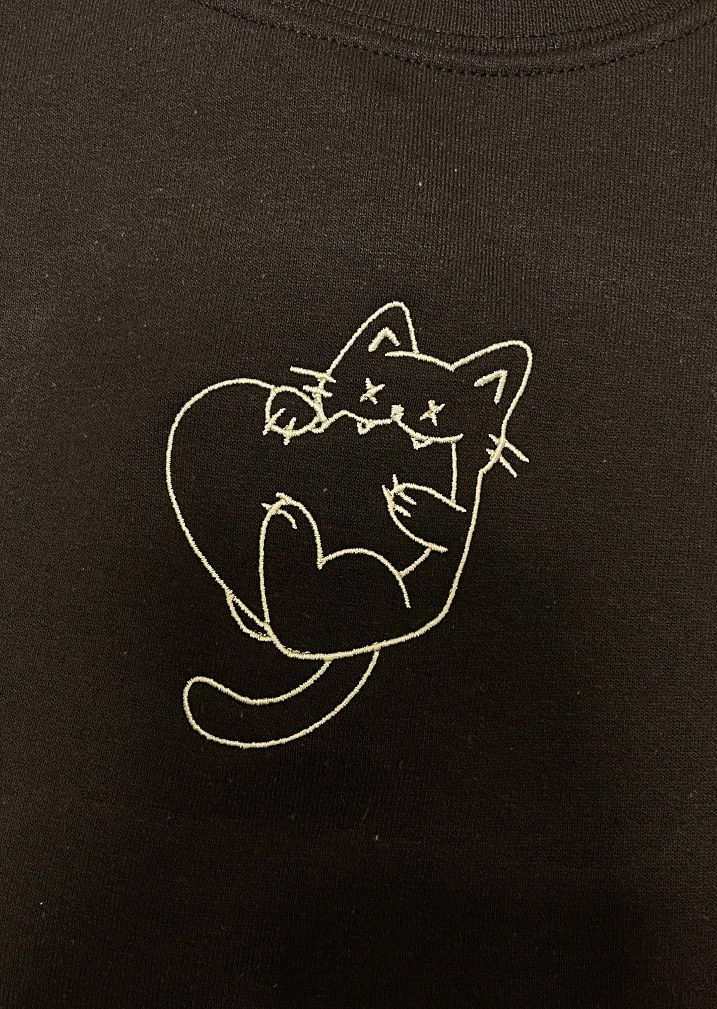 Kitty Heart Embroidery