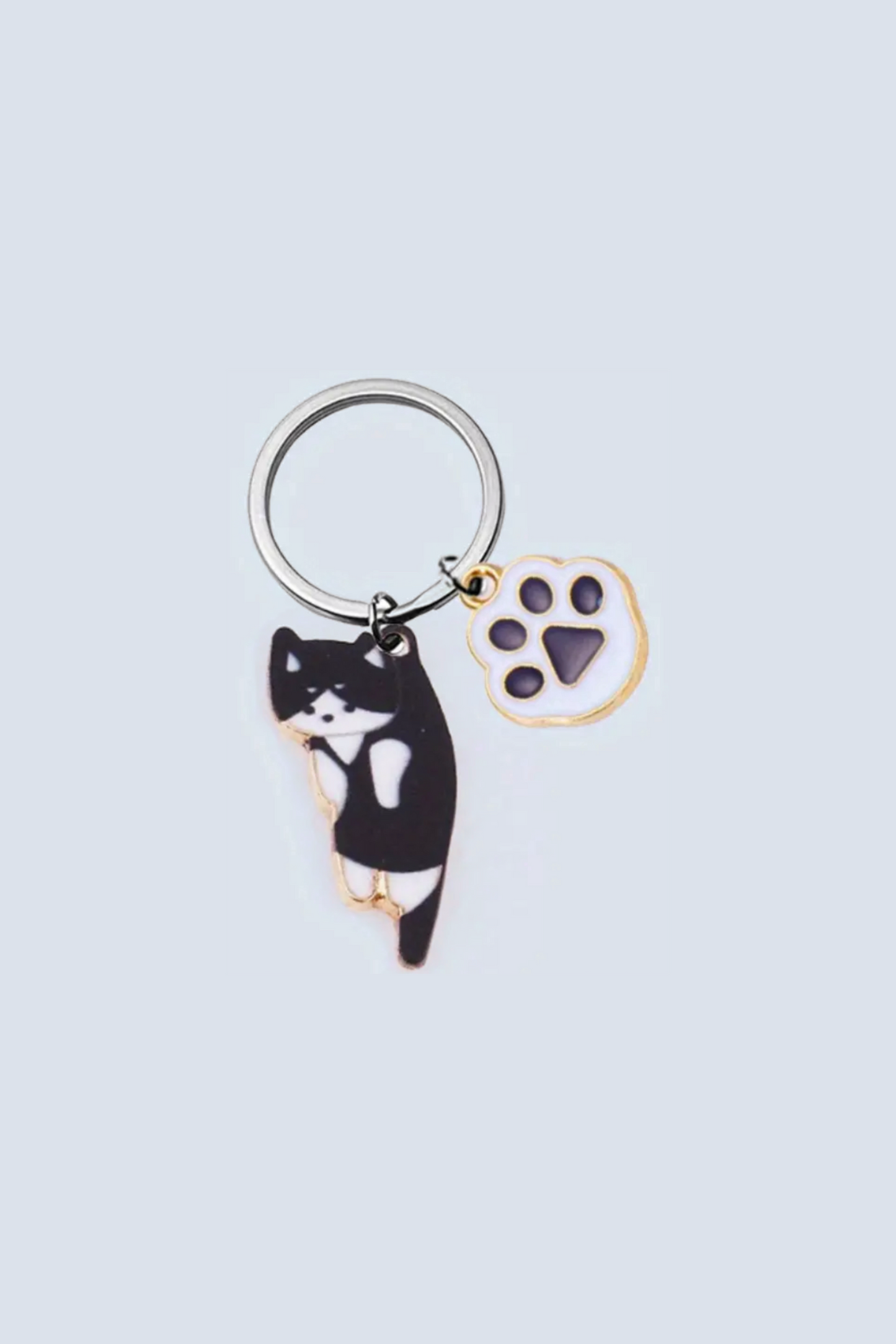 Cat and Paw Charm Keychains