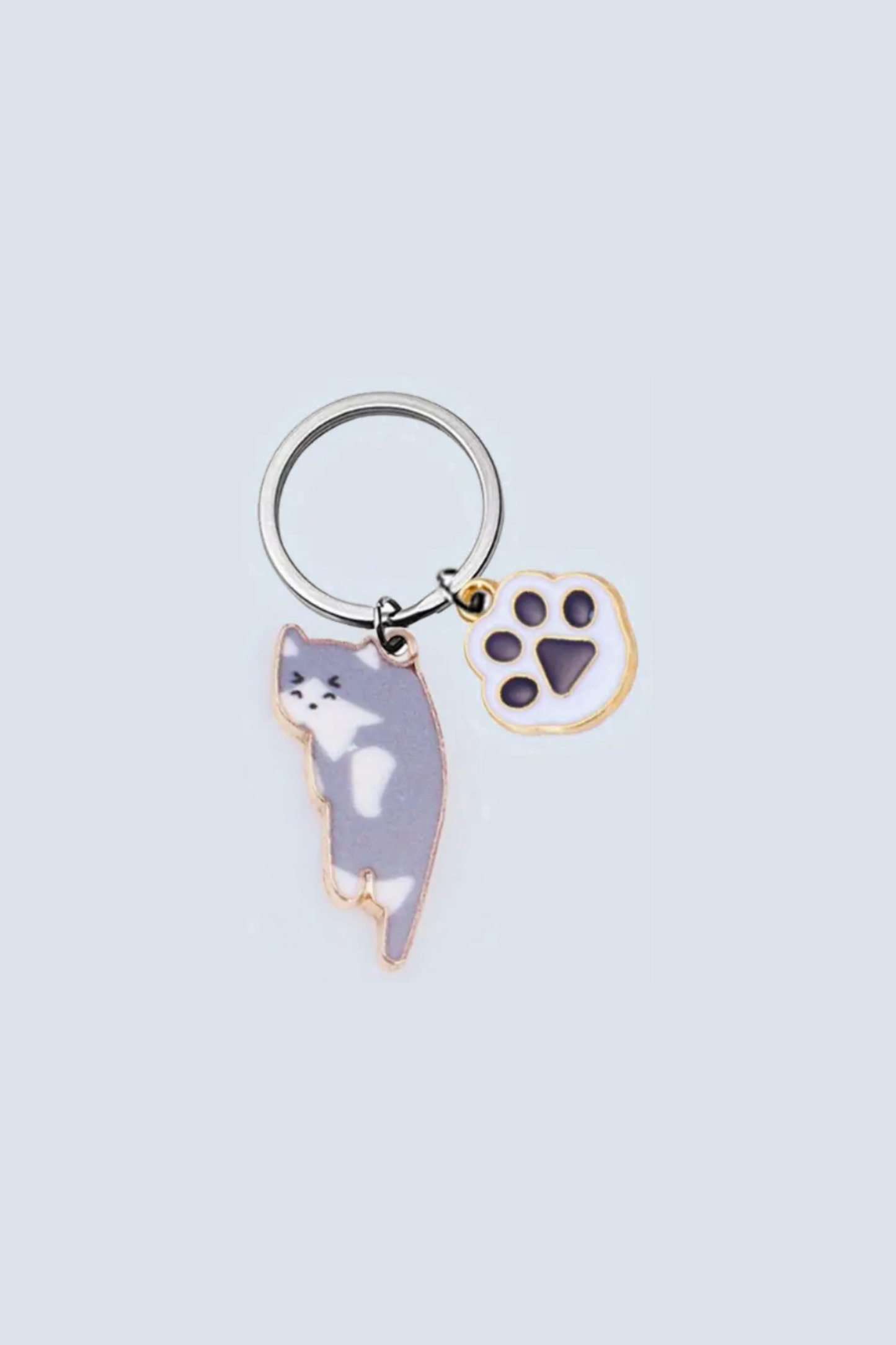 Cat and Paw Charm Keychains