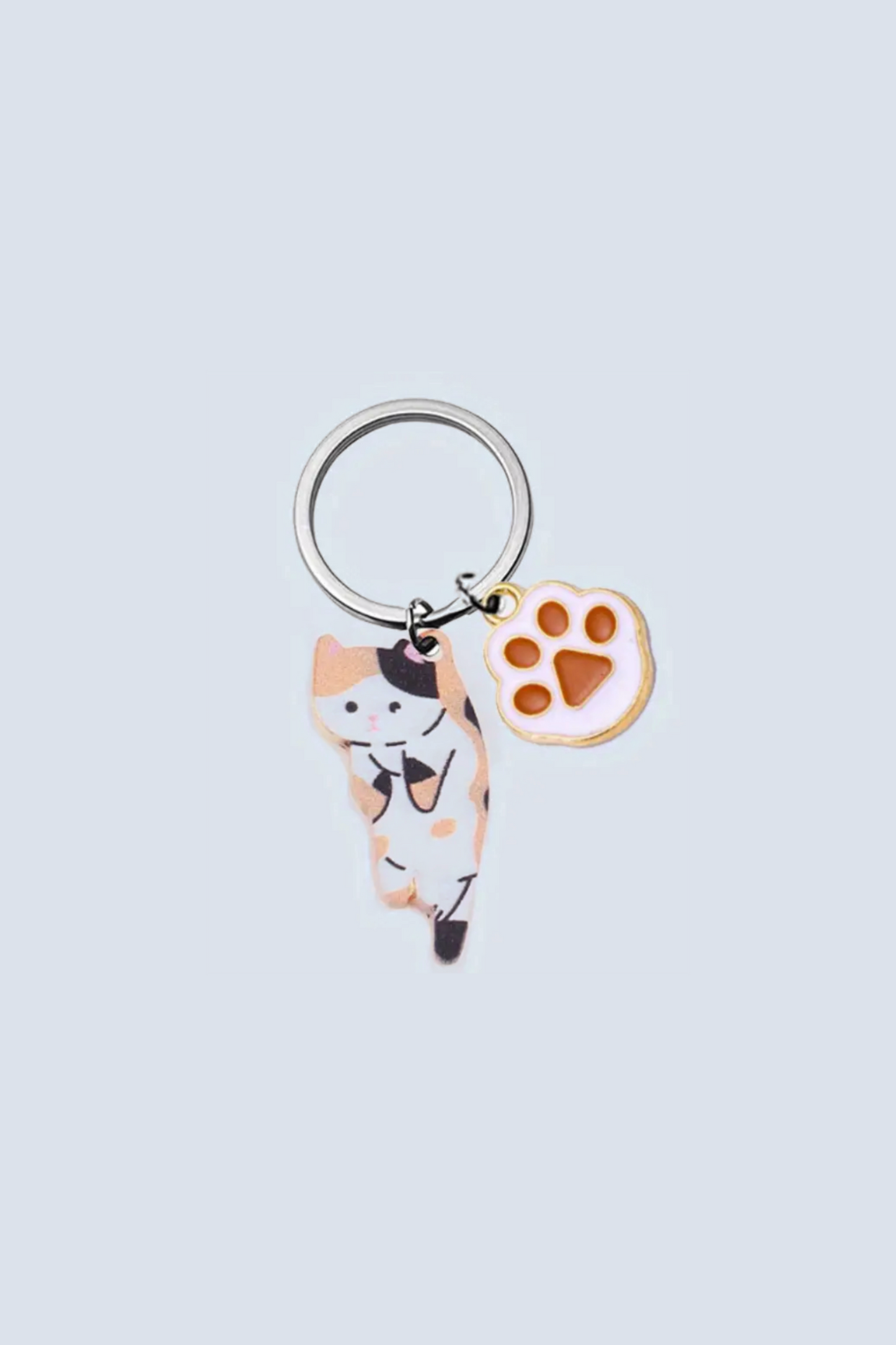 Cat and Paw Charm Keychains