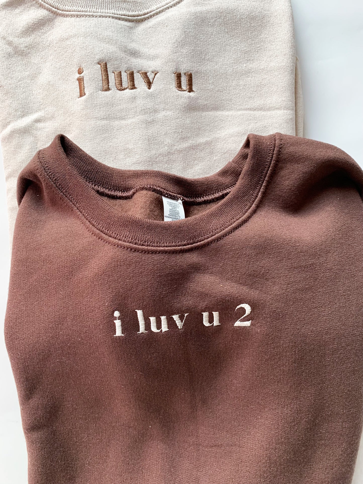 "i luv u" "i luv u " Matching Embroidered Set