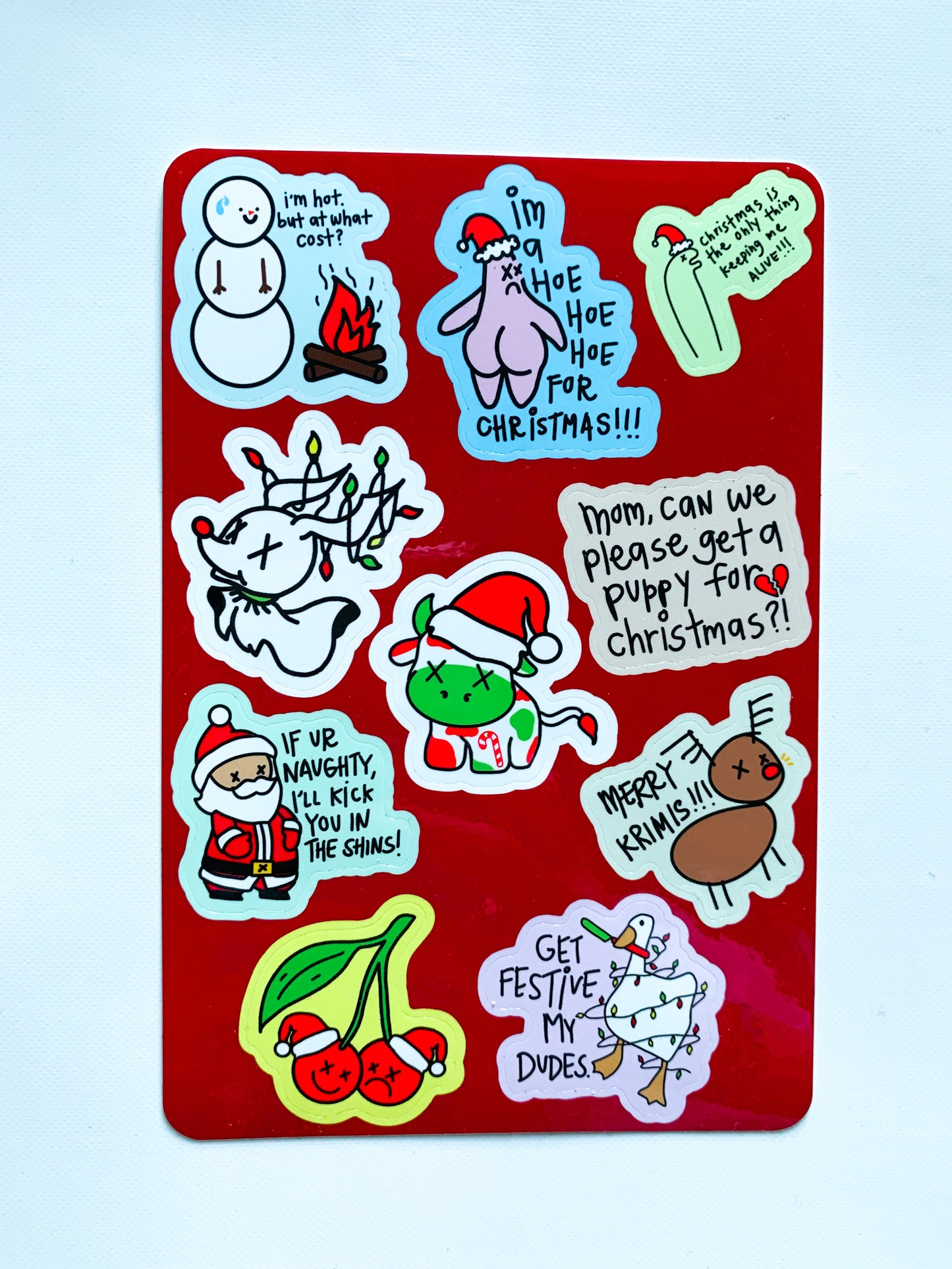 10 Piece Vinyl Glossy Sticker Sheet