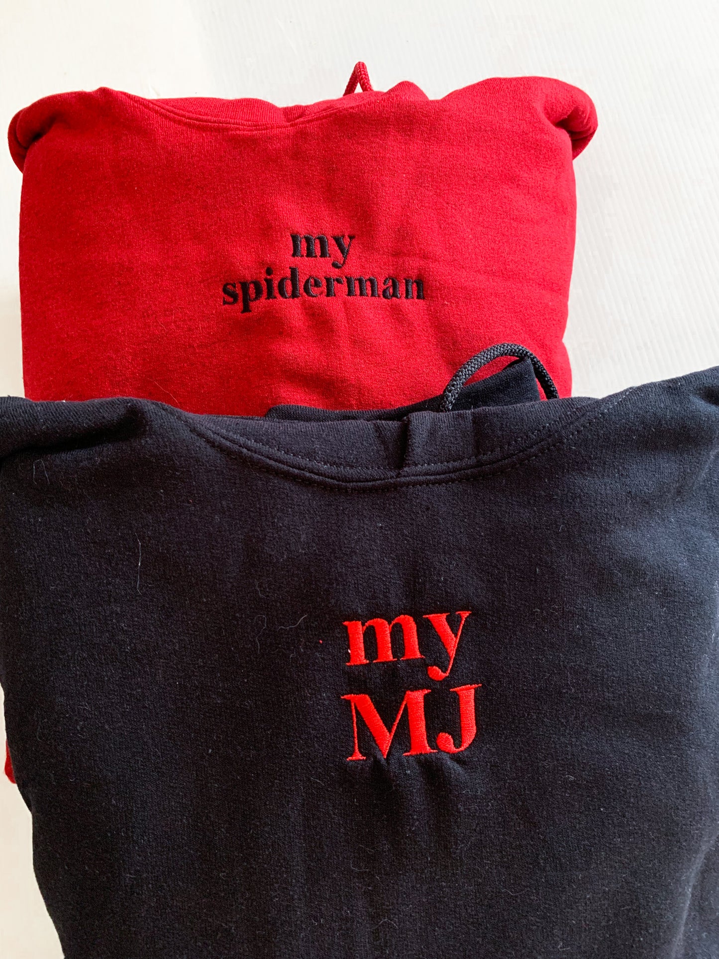 "My Spiderman" "My MJ" Embroidered Matching Set