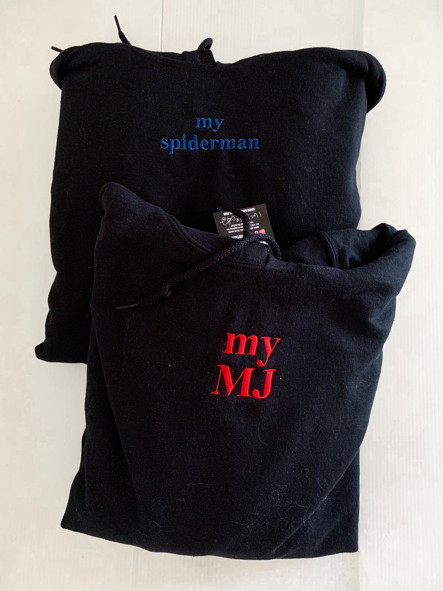 "My Spiderman" "My MJ" Embroidered Matching Set