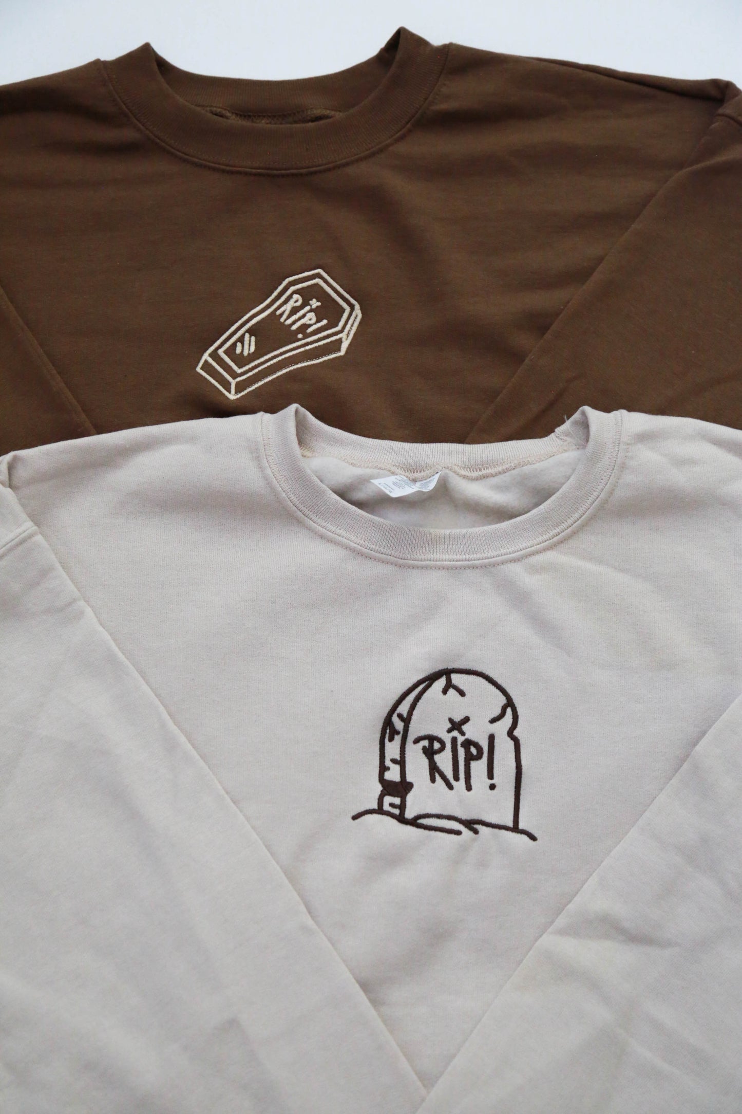Rip Coffin and Tombstone Embroidered Matching Set