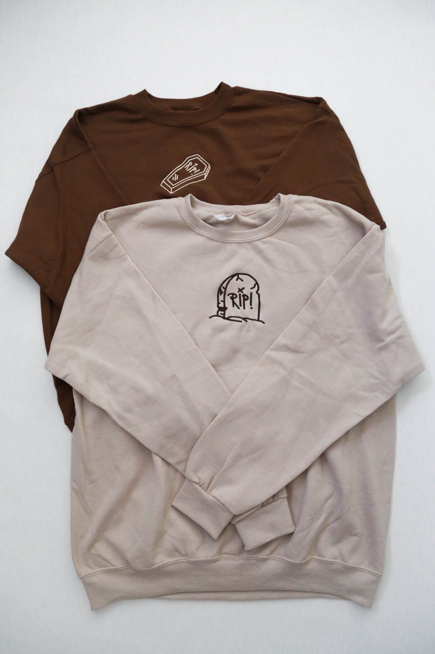 Rip Coffin and Tombstone Embroidered Matching Set