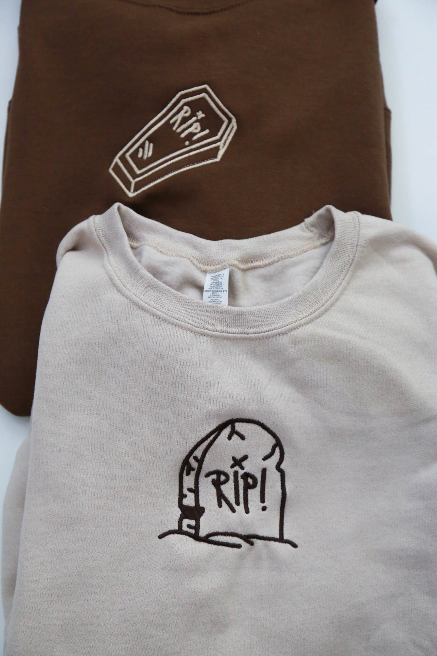 Rip Coffin and Tombstone Embroidered Matching Set