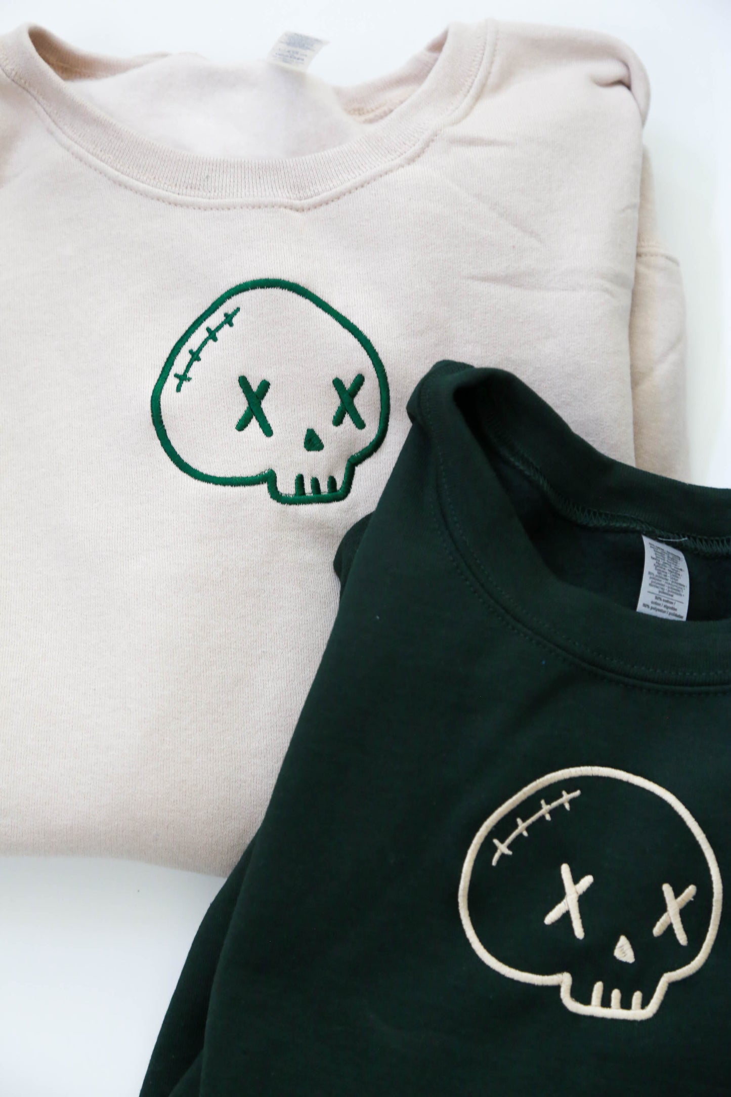 Skull Embroidered Matching Set