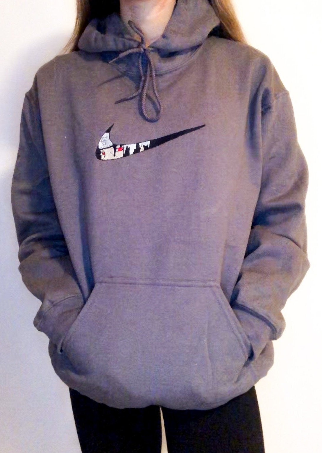 Itachi Embroidered Grey Hoodie