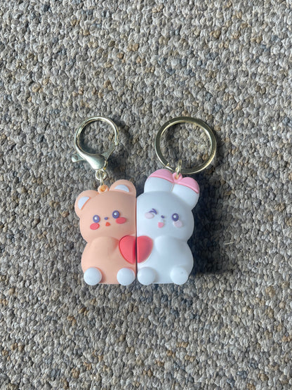 Magnetic Animal Matching Hugging Keychains