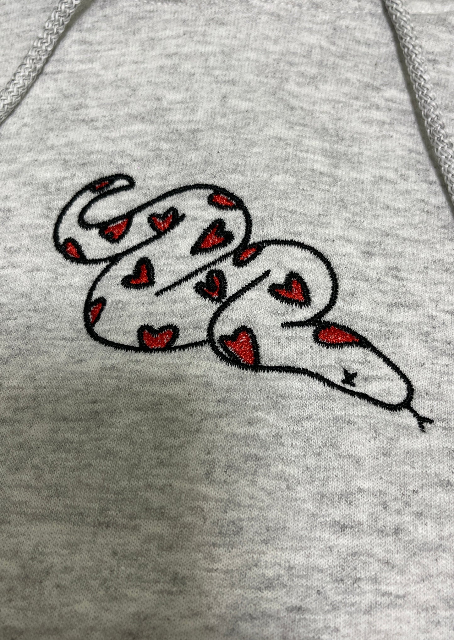 Heart Print Snake Embroidery