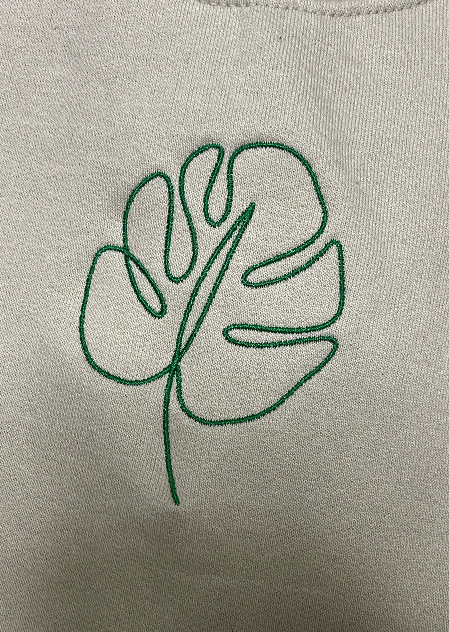 Monstera Leaf Plant Embroidery