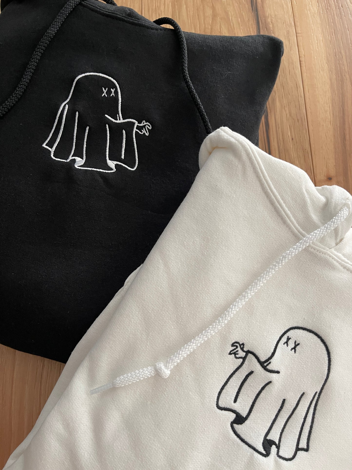 Ghost Hand Hearts Lovers Embroidered Matching Set