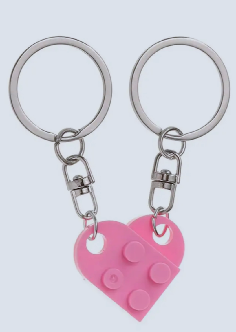 Matching Connecting Brick Keychains