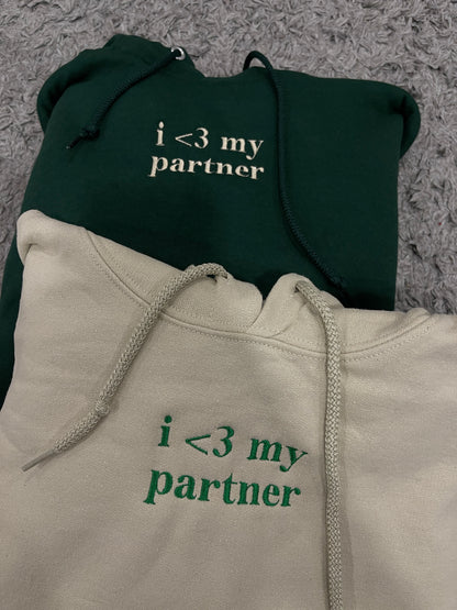 I Love My Partner Matching Embroidered Set