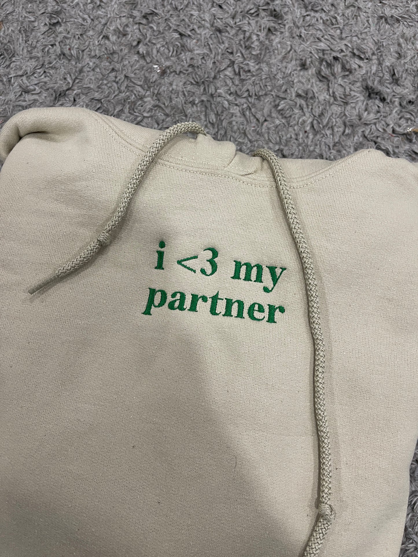 I Love My Partner Matching Embroidered Set