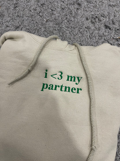 I Love My Partner Matching Embroidered Set