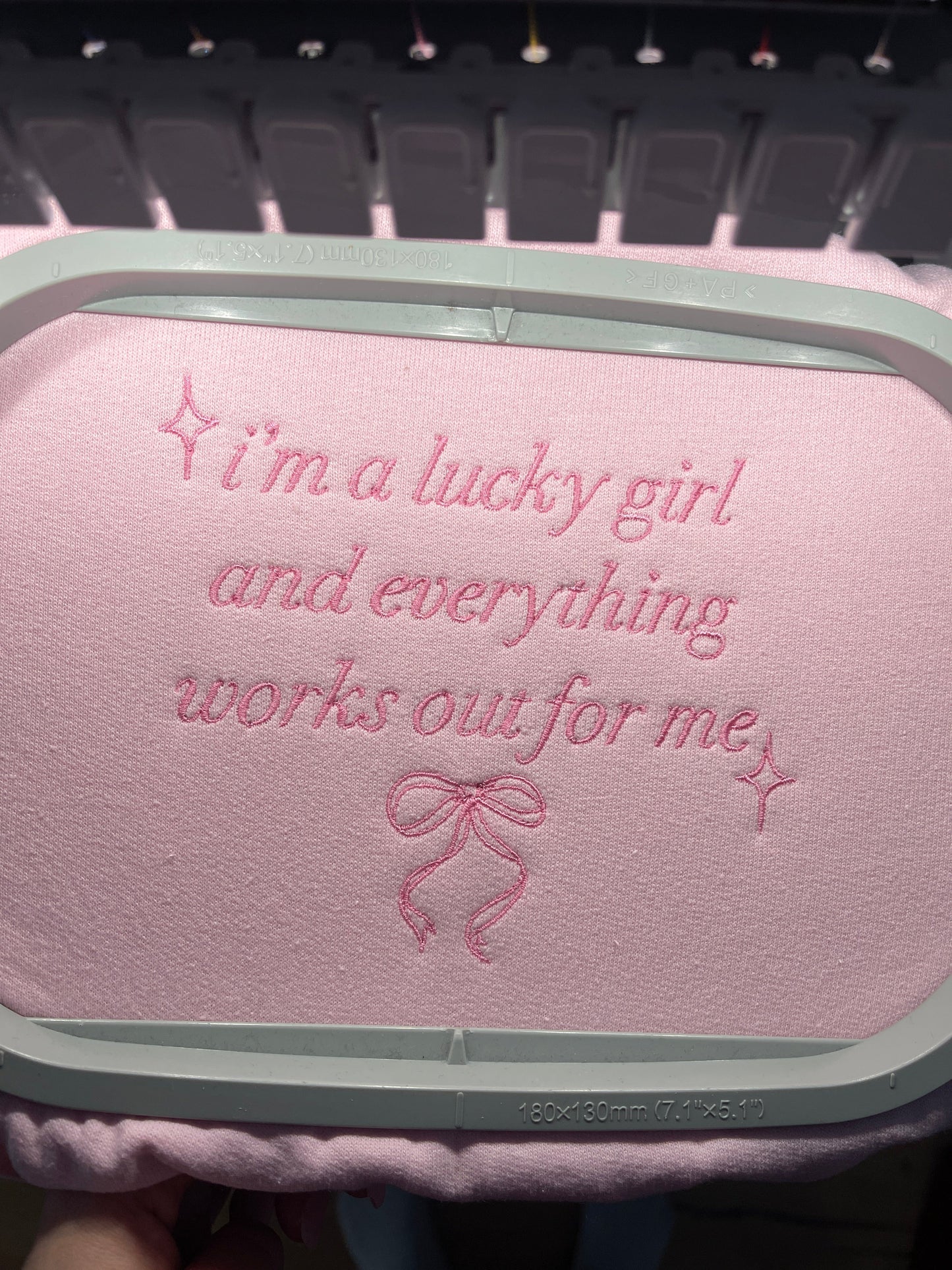 I'm A Lucky Girl Affirmations Embroidery