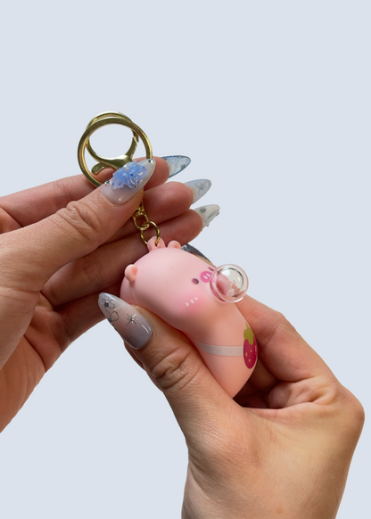 Squishy Pig Bubble Keychain Fidget Stress Toy