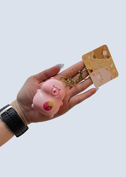 Squishy Pig Bubble Keychain Fidget Stress Toy