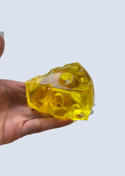 Clear Squishy Cheese Maltose Sugar Slow-Rising Stress Ball, Sensory Toy with Satisfying Texture