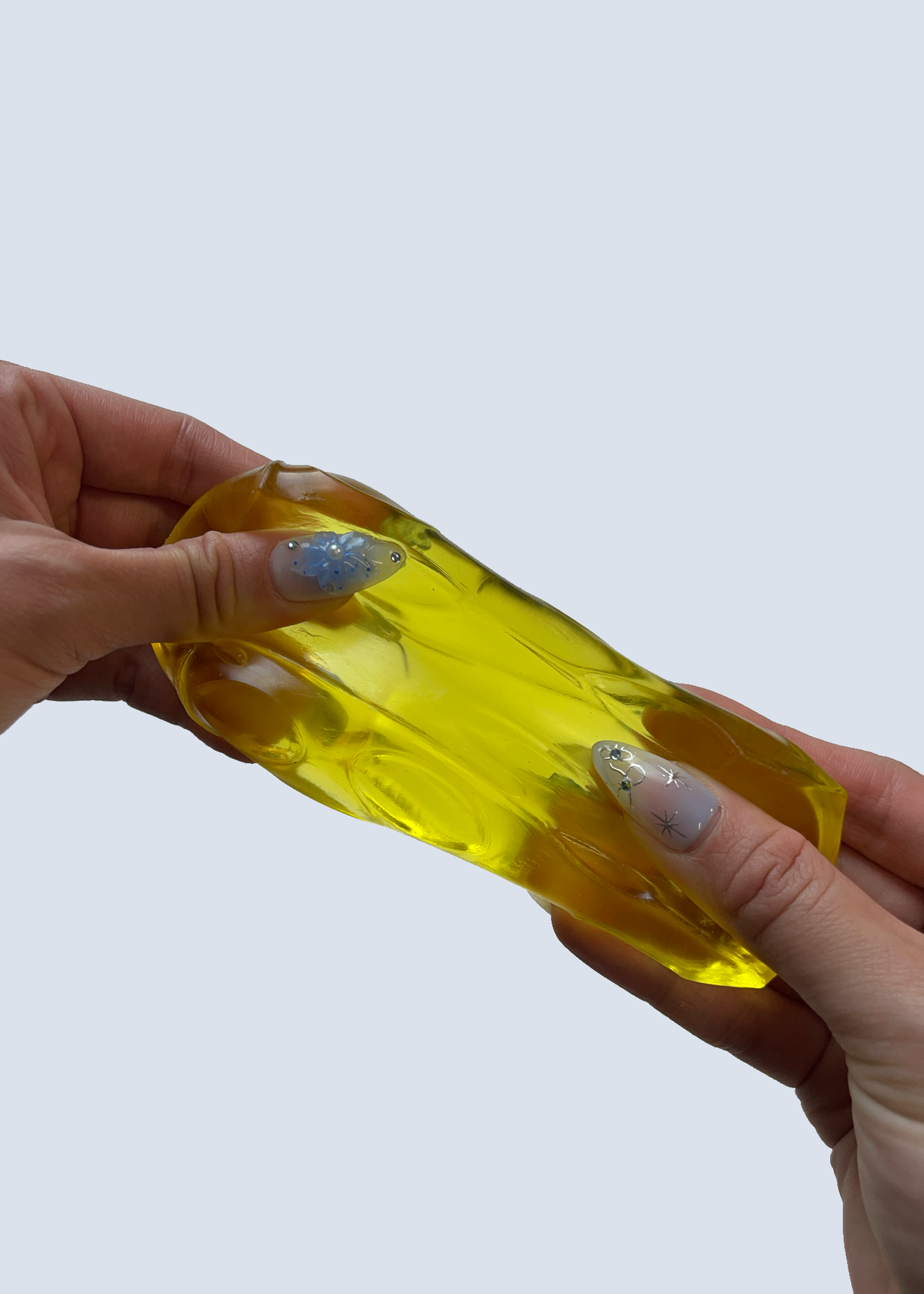 Clear Squishy Cheese Maltose Sugar Slow-Rising Stress Ball, Sensory Toy with Satisfying Texture