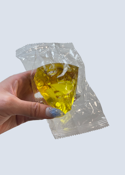 Clear Squishy Cheese Maltose Sugar Slow-Rising Stress Ball, Sensory Toy with Satisfying Texture