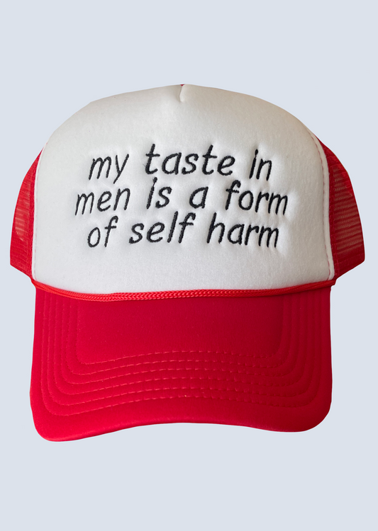 My Taste In Men Embroidered Foam Trucker Hat