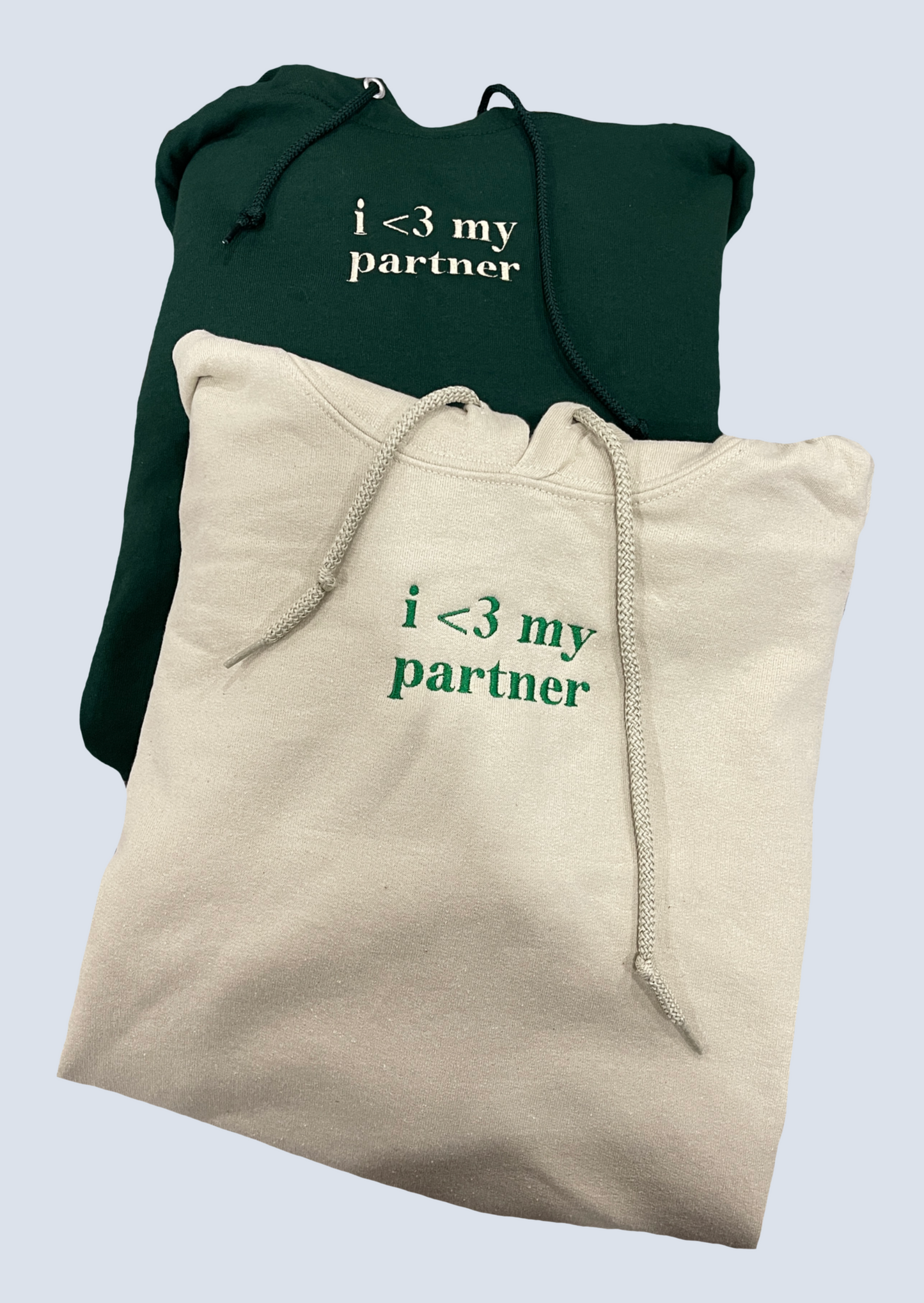I Love My Partner Matching Embroidered Set