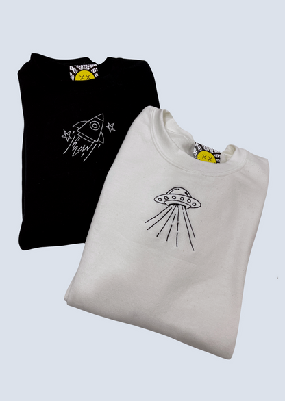 Spaceship and UFO Embroidered Matching Set