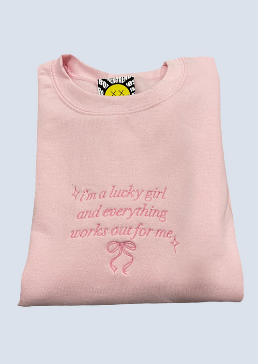 I'm A Lucky Girl Affirmations Embroidery
