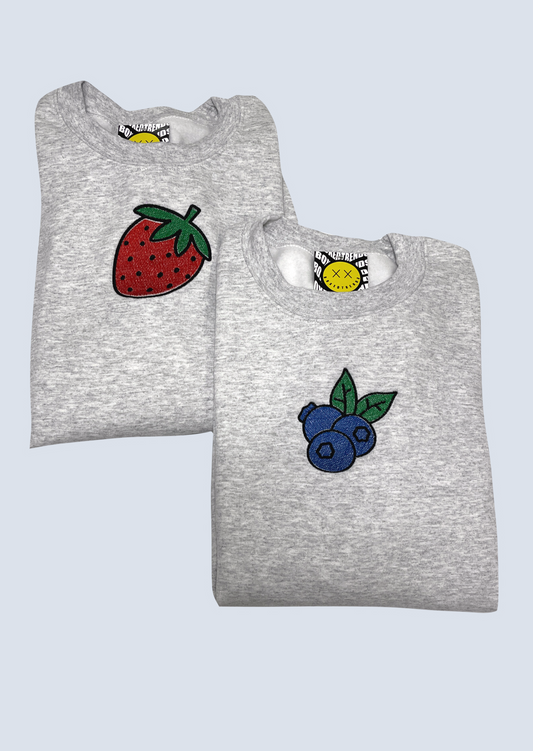 Strawberry and Blueberry Embroidered Matching Set