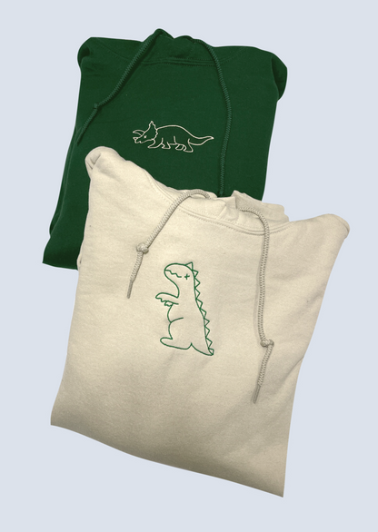 Triceratops and T-Rex Dinosaurs Embroidered Matching Set