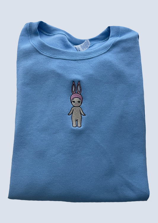 Pink Bunny Angel Baby Embroidery