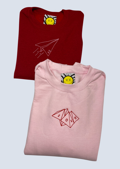 Paper Airplane and Fortune Teller Embroidered Matching Set