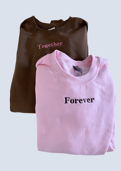 "Together" "Forever" Embroidered Matching Set