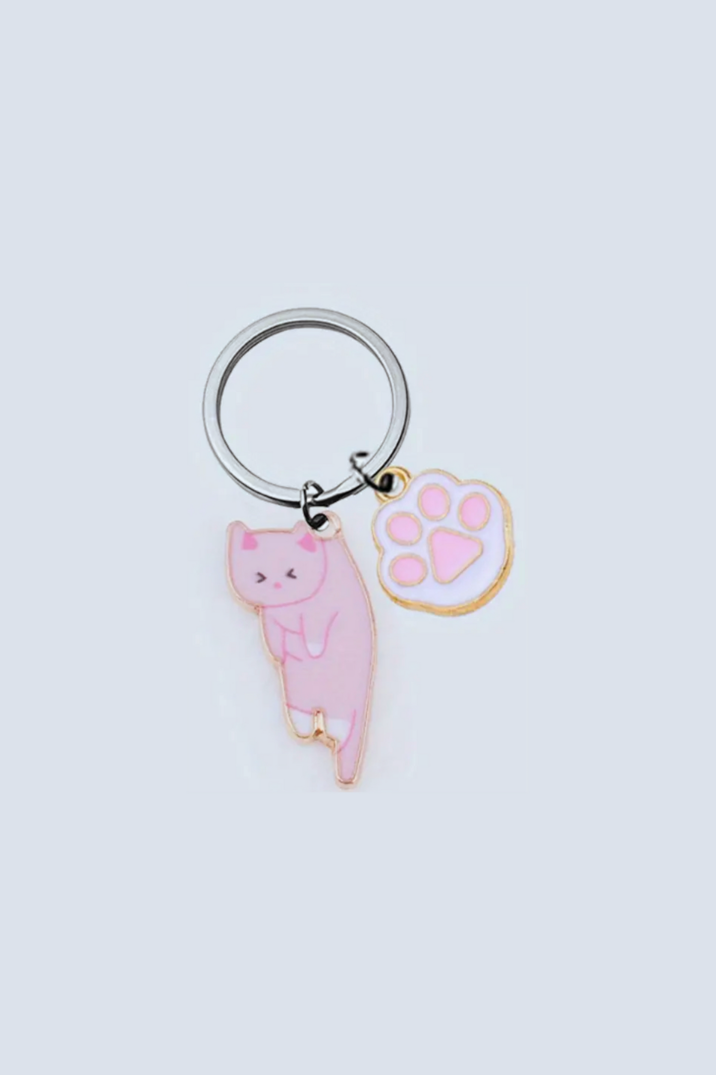 Cat and Paw Charm Keychains