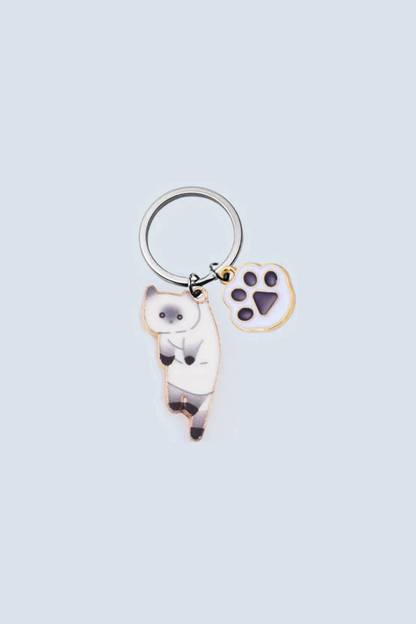 Cat and Paw Charm Keychains