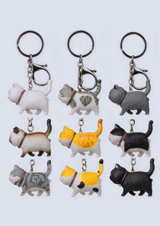 Fat Cat with Balls Keychains