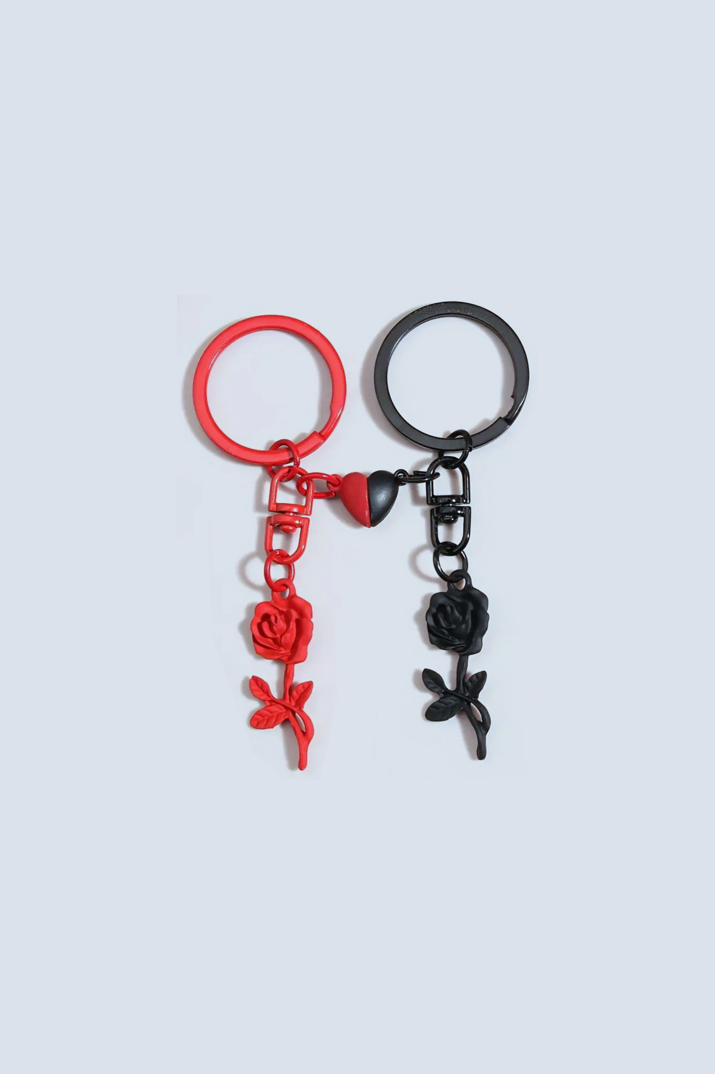 Red and Black Rose Magnetic Keychains