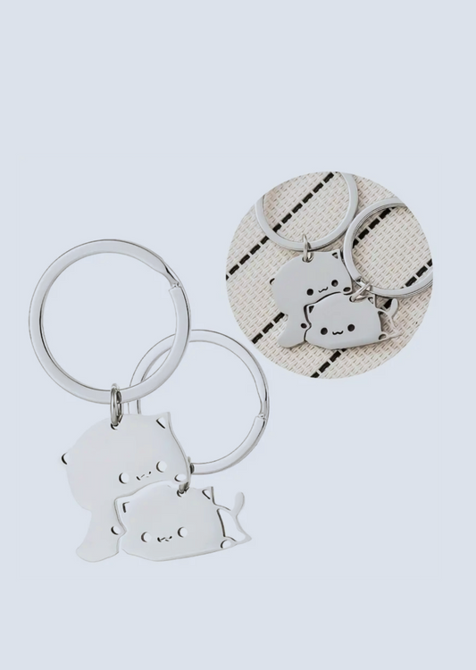 Matching Dinosaurs Silver Keychains