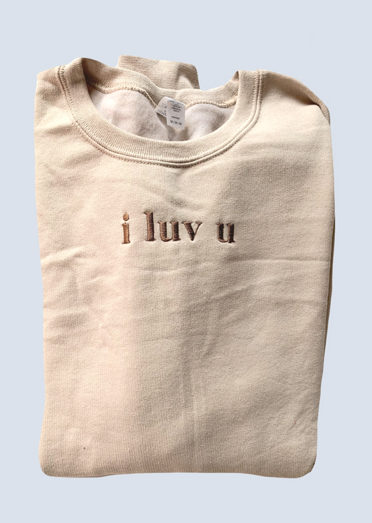 "i luv u" Embroidery