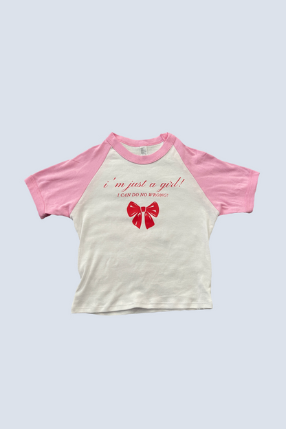 I'm Just a Girl Cropped Baby Tee