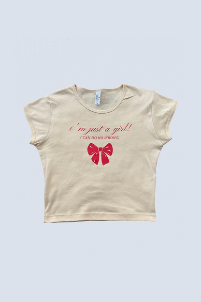 I'm Just a Girl Cropped Baby Tee