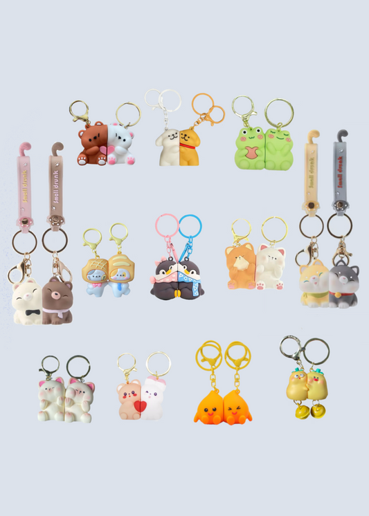 Magnetic Animal Matching Hugging Keychains