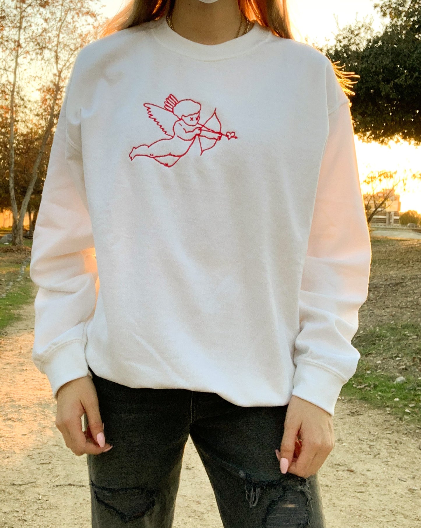 Matching Cupid Embroidered Set