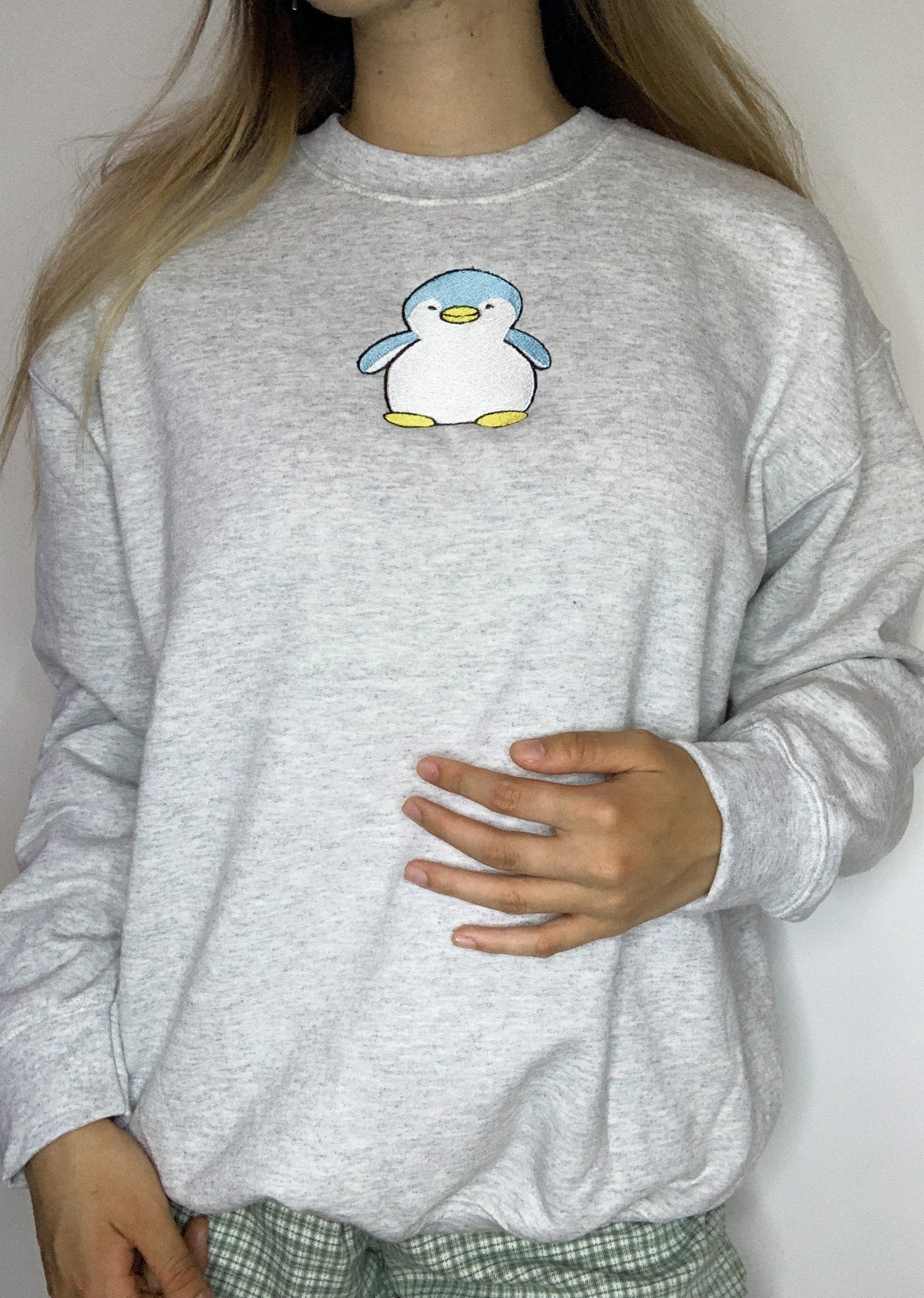 Cute Penguin Embroidered Crewneck