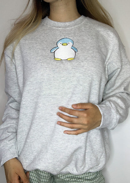 Cute Penguin Embroidered Crewneck