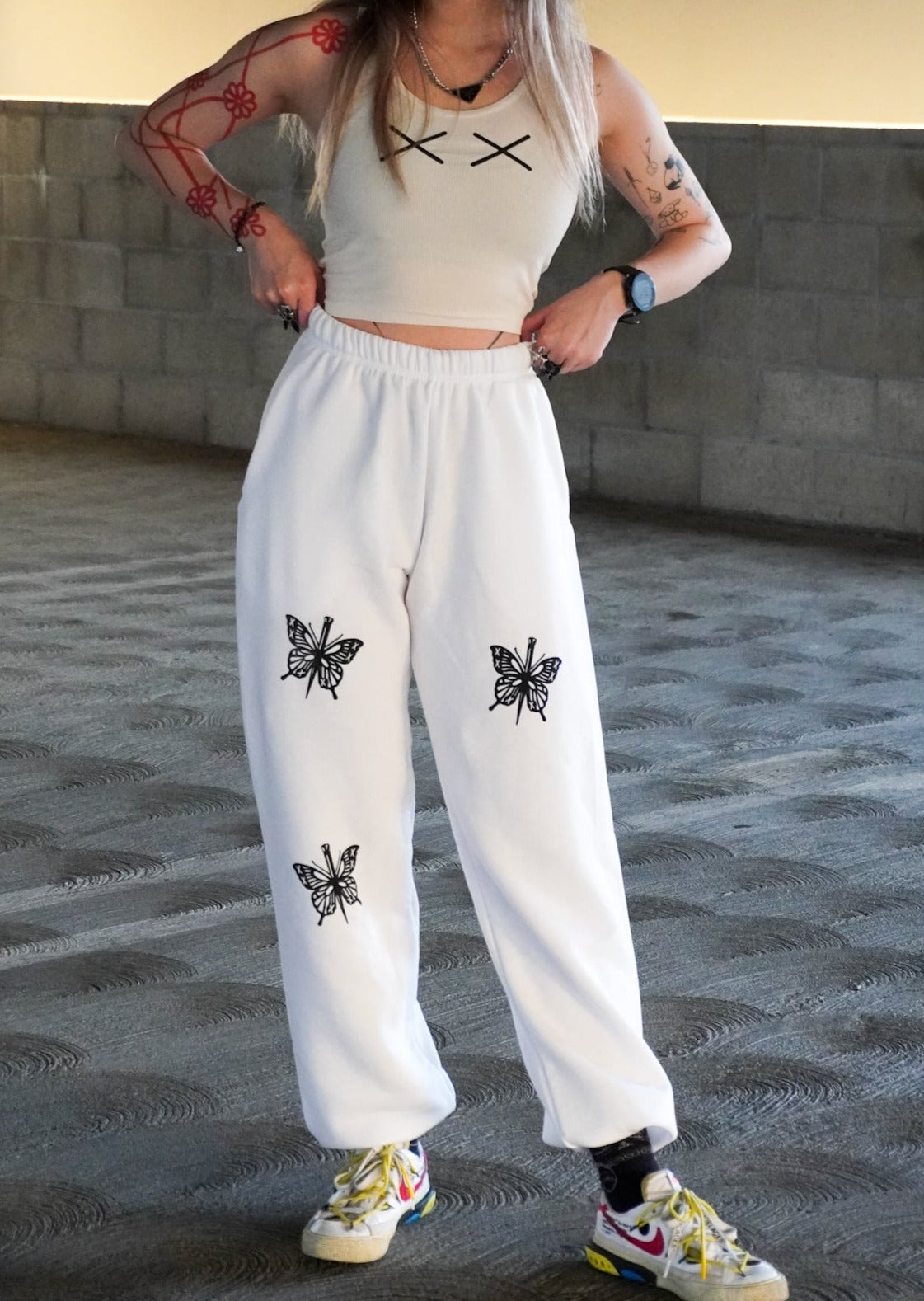 Butterfly Knives Printed Sweatpants
