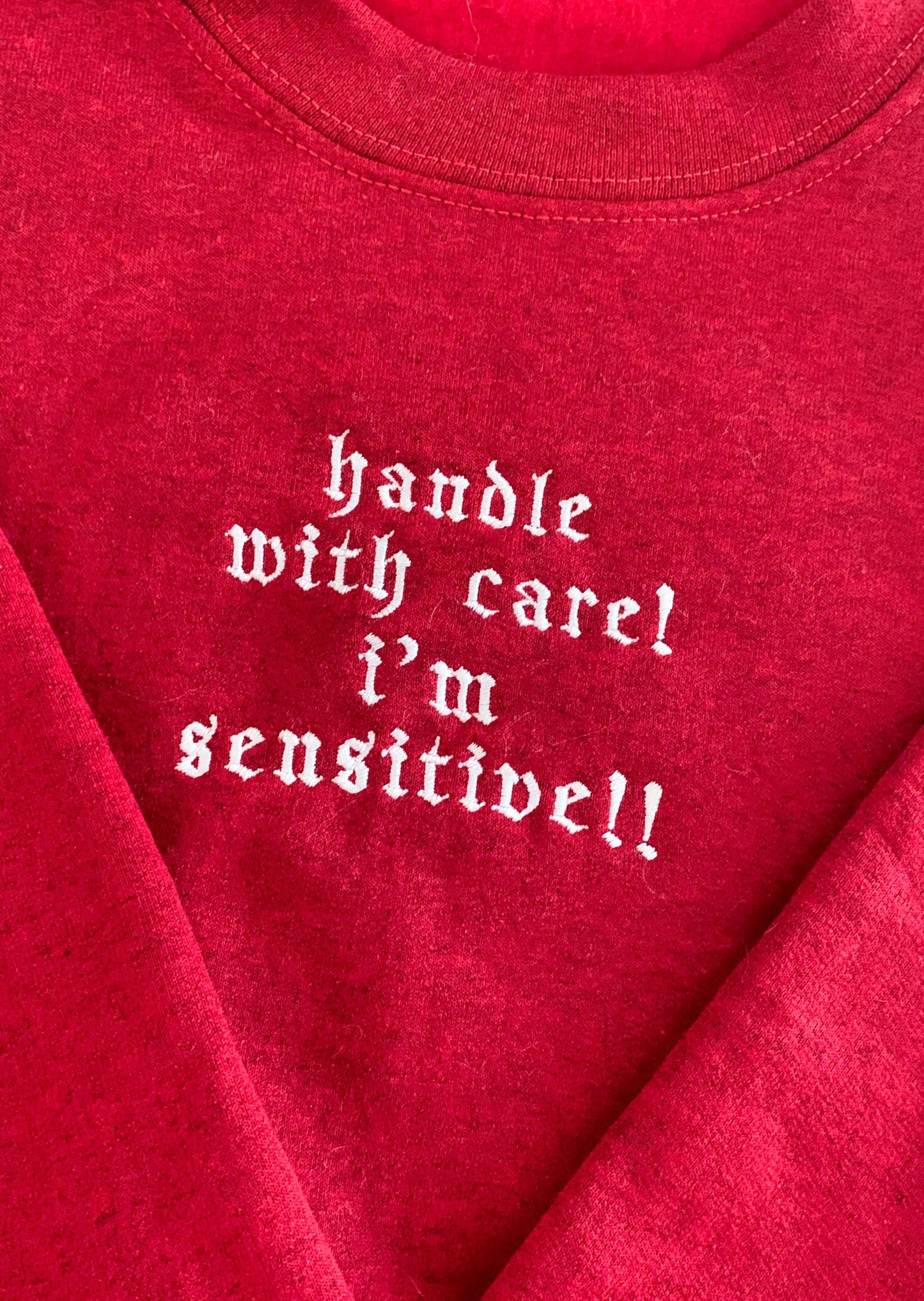 Handle With Care I'm Sensitive Embroidery